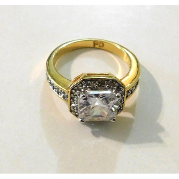 Premier Designs Love At First Sight Ring Size 7 Cubic Zirconia Crystals Gold Pla - Picture 7 of 7
